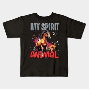 Horse Spirit Animal Kids T-Shirt